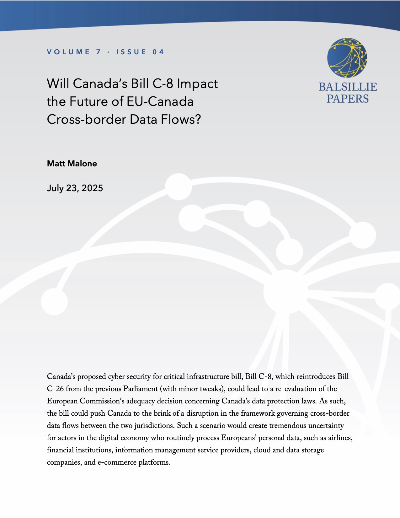 Balsillie Paper - Malone COVER